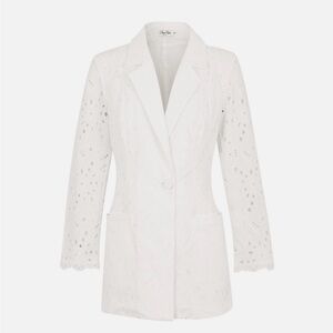 Charo Ruiz Ibiza White Kora Broderie Anglaise Blazer Size Medium